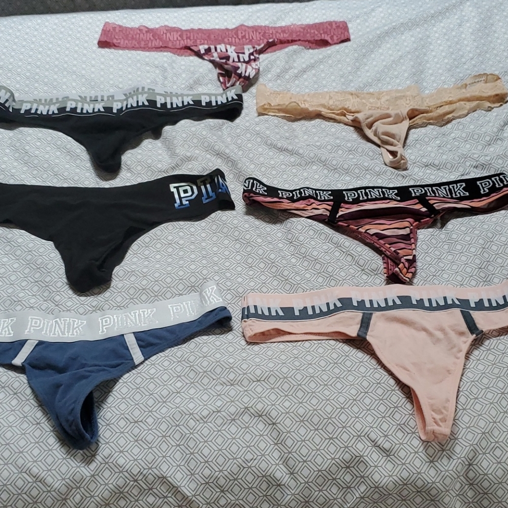 Pink by Victoria's Secret Thongs - Lot of 7